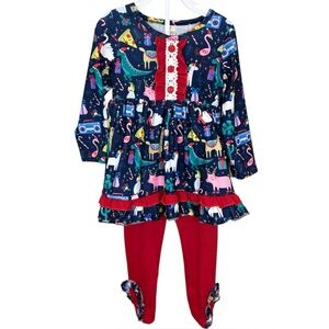 Baby/Toddler Girls 2-Piece Outfit – Long Sleeve Dress Top & Leggings NWOT